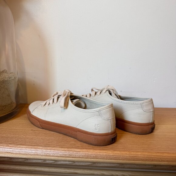 Frye Gia Low Lace Leather Sneakers Ivory w/Gum Sole | Women’s 8 - Picture 9 of 13